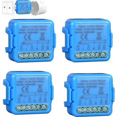 Interrupteur Vocal Zigbee Switch 300 W, Interrupteur Tactile pour Volets Roulants Électriques, Contrôle Vocal, Application Smart Life, Minuterie (1/5)