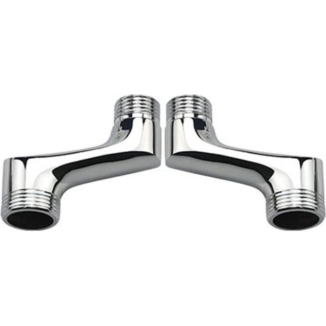 Raccordo a gomito per doccia, riduttore a gomito in ottone, braccio girevole regolabile, raccordo a gomito a parete, raccordo offset da 1/2" a 3/4", cromato (1/2)