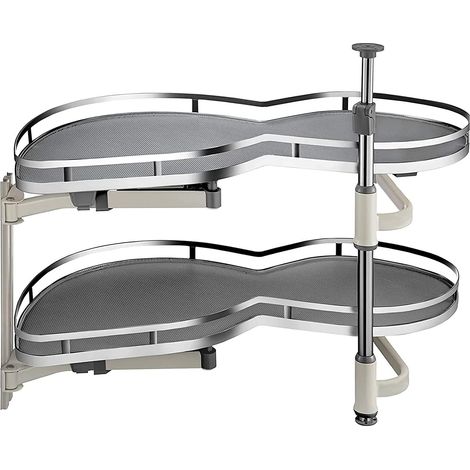Evotrade – Mécanisme d’angle pour meuble bas de cuisine – 2 paniers extractibles amortis – Rotation 270° – Charge 40 kg – Compatible avec portes 45-60 cm