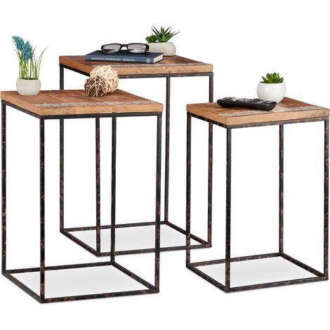 Gedeckter tisch 3er set aus mangoholz