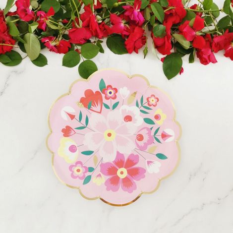 Assiettes en papier jetables à motifs floraux pour la maison, le goûter et les fêtes (1/5)