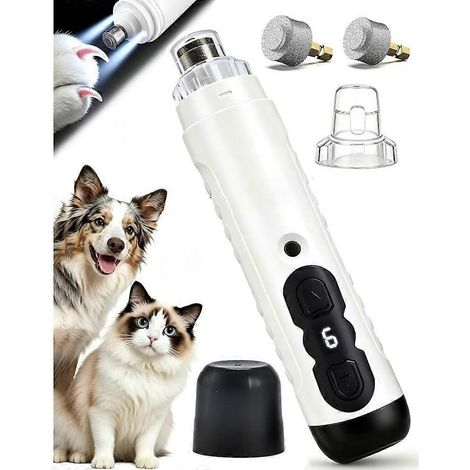 Lime à ongles silencieuse à 6 vitesses (avant et arrière) pour chiens et chats – coupe indolore – convient aux animaux de petite, moyenne et grande taille – JBMEDIA (1/4)