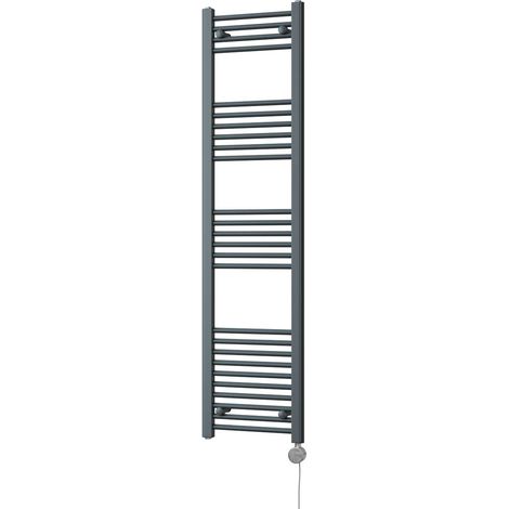 Zennor - Anthracite Electric Towel Rail H1600mm x W400mm Straight 500w Thermostatic (1/3)