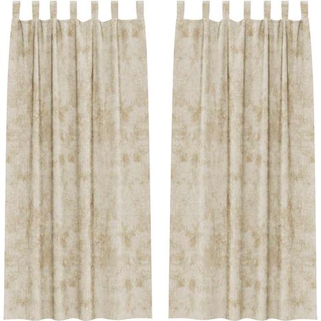 Rideaux en velours 2 pcs Crème 245 x 140 cm Velours (1/5)