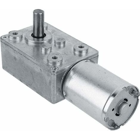 Moteur Électrique de Réduction Réversible à Couple Élevé Boîte de Vitesses Motoréducteur à Engrenage à Vis sans Fin 12V 62RPM Argent (1/4)
