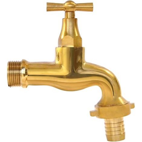 Rubinetto portagomma in ottone giallo lucido 1/2”  Tecom