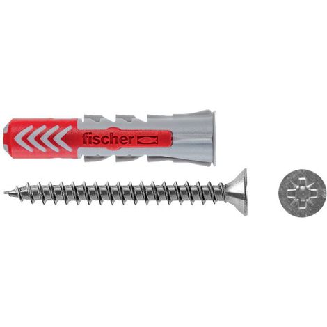 Tassello in nylon con vite testa svasata piana per cartongesso modello duopower  8x40  Fischer italia s.r.l.