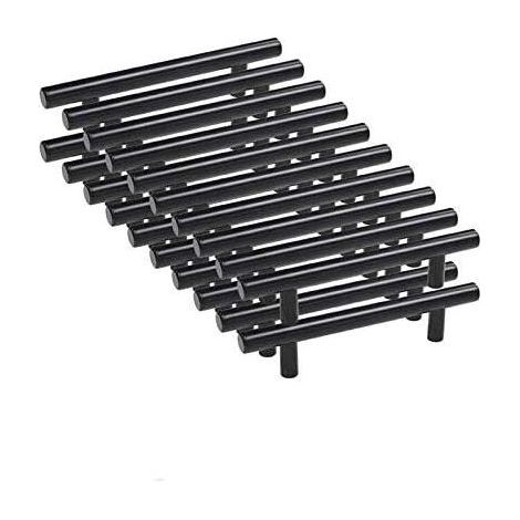 20pcs 96mm Acier Inoxydable T Barre Noir Cusine Poignée barre de porte d'Armoire avec Vis (1/4)
