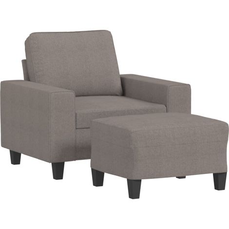 Maison Exclusive - Sessel mit Hocker Taupe 60 cm Stoff