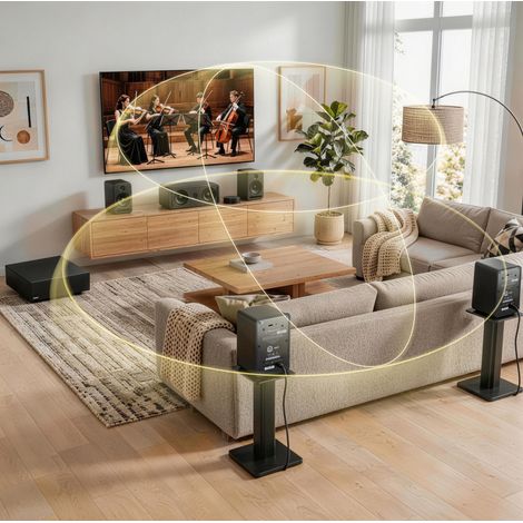 Sistema home theater 5.1 wireless Dolby Atmos nero OKMYHOME (1/3)