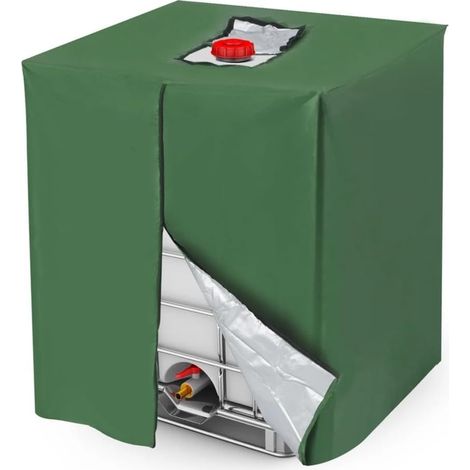 IBC Housse de réservoir 1000 L en tissu Oxford imperméable et résistant pour extérieur, protection contre la pluie, le soleil, la poussière avec sangles coupe-vent 120 x 100 x 116 cm (1/5)