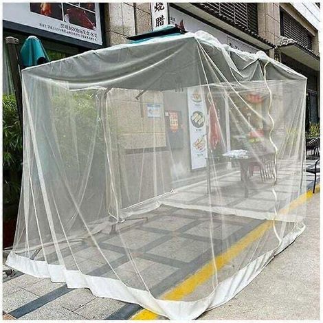 Moskitonetz für Sonnenschirme von 2,30 m bis 3,35 m (762 x 584 cm). Schirmnetz aus Polyestergewebe. Universelles Moskitonetz mit Reißverschluss.