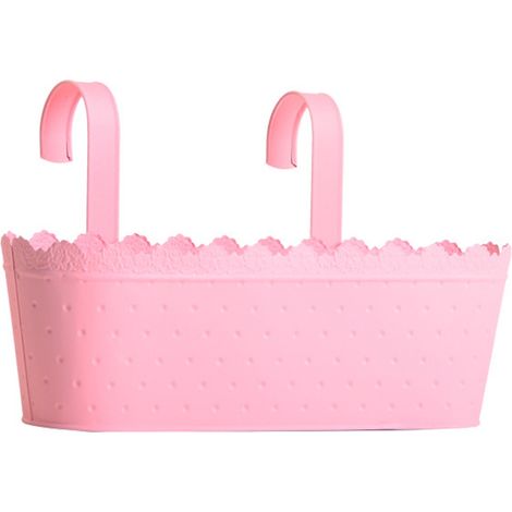 Seau à fleurs suspendu en fer à double crochet, jardinière décorative suspendue, pour balcon ou jardin. (1/5)