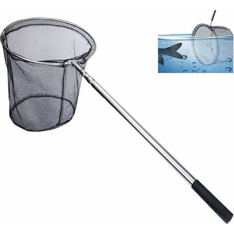Épuisette télescopique 180 cm – Maille nylon durable – Capacité 17,5 kg – Pliable et portable – Pour pêche à la carpe et truite