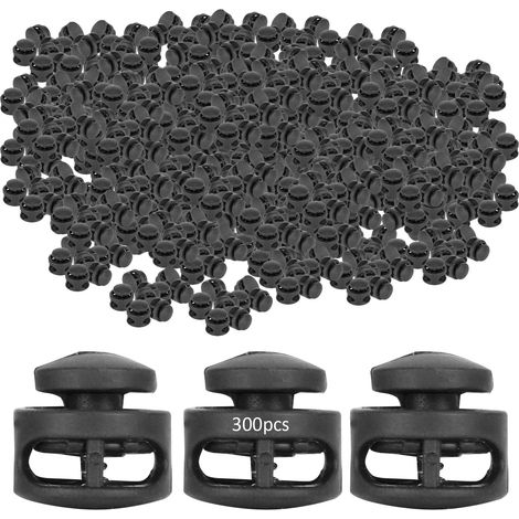 300 pièces de serre-câbles à double trou en nylon, accessoires de vêtements ronds plats (1/5)