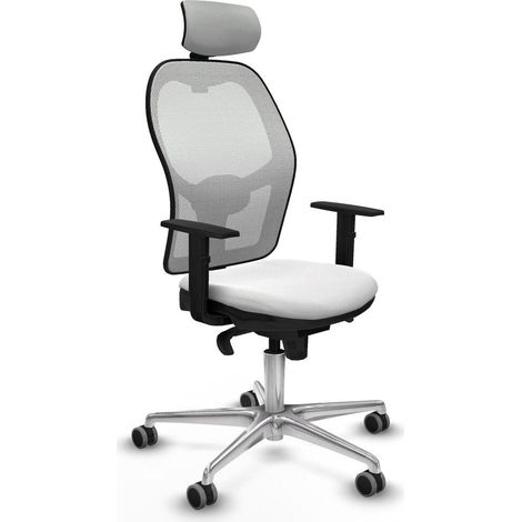 Piqueras y Crespo Silla de oficina moderna blanca ergonómica