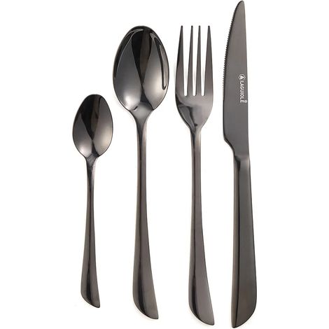 Ménagère 24 pièces en inox 18/0 - noir - Théa