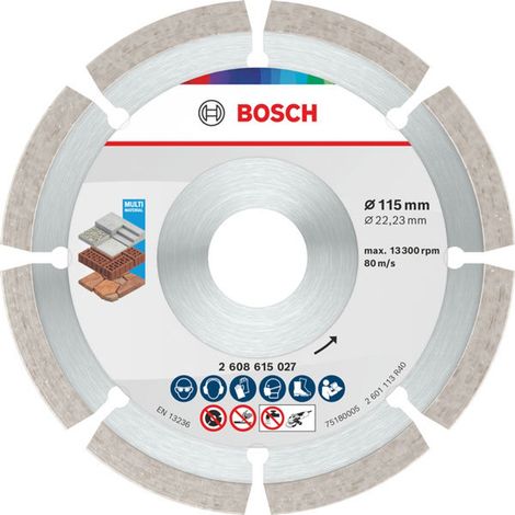 Bosch Multi Material Diamond Trennscheibe, 115 x 22.23 x 7 mm, 10 Stk. (1/5)
