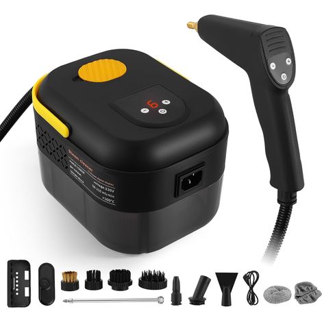 Nettoyeur Vapeur,1400ML Réservoir d'eau de Grande Capacité, 10 S Chauffage Rapide,Nettoyeur Haute Température Puissant, Élimine Graisses Pour Salon, Cuisine, Salle de Bain (1/5)
