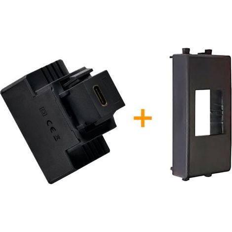 Fanton caricatore USB-C 3A Ricarica rapida 18W Compatibile AVE Tekla 44 Nero - 82901