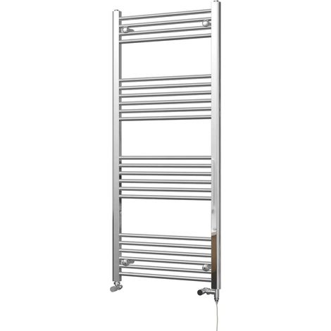 Zennor - Chrome Dual Fuel Towel Rail H1400mm x W600mm Standard - Straight (1/3)