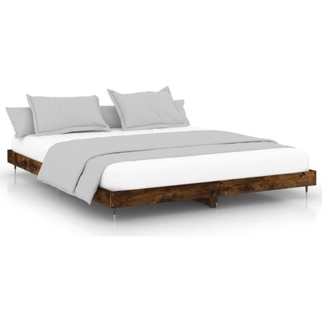 Cadre de lit chêne fumé 120x200 bois d'ingénierie (1/5)