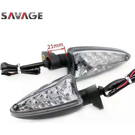 Compatible avec les clignotants LED avant/arrière des motos Speed Triple 1050, Street Triple 675/R, Daytona 675R et Tiger 800/1050. Couleur : 21 mm. (1/4)