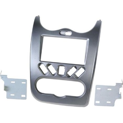 Kit facade Autoradio FA417B compatible avec Dacia Duster Sandero Logan - Gris Fonce