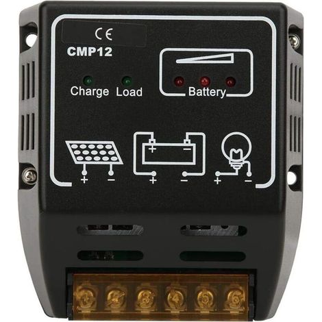 Regolatore di carica solare da 20 A, regolatore di carica solare 12 V/24 V, nero, con protezione CMP12, regolatore intelligente per batterie di pannelli solari