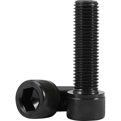 Lot de 25 Vis M6 45 mm, Vis à Six Pans Creux en Acier Inoxydable Vis M6 45 mm A2 V2A Boulons de Meubles avec Clé Filetage Complet (1/5)