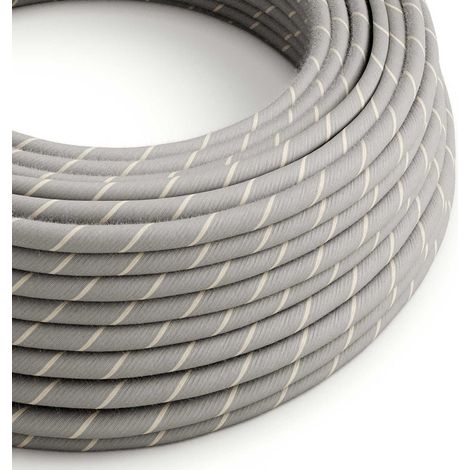 Creative-Cables Cavo elettrico rivestito in tessuto, Sezione 2 x 0,75 mm², 50 m, Zabaione ERD22, Rotondo, Cotone e lino