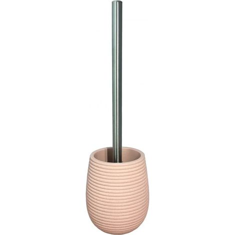 Brosse de toilette ronde rose et tige en métal - SARA (1/2)
