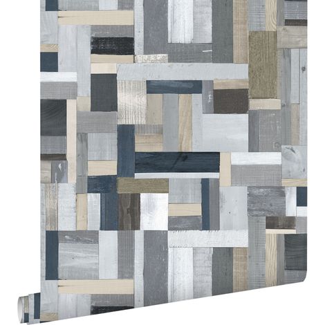 papier peint imitation bois gris - ESTAhome (1/5)