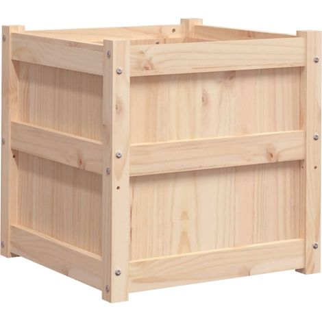 Vassoio per fioriera aiuola rialzata piante fiori terrazza giardino 50 x 50 x 50 cm legno di pino massiccio marrone 020037665