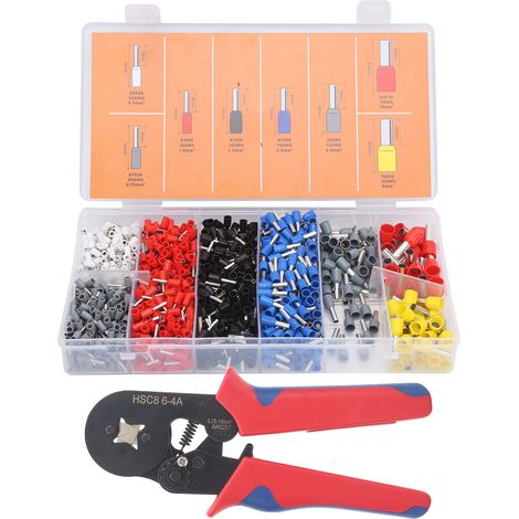 Kit d'outils de sertissage 1200 pièces, embouts de câble, 1 pince à sertir, connecteur industriel (1/5)