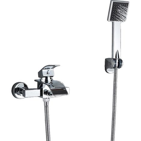 Robinet de baignoire, monté au mur, bec cascade, Chrome A (1/2)
