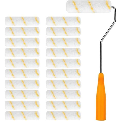 20-Pack Paint Rollers - Mini Paint Rollers with Rubber Handles - Suitable for Architectural Wall Decor and Painting Supplies. (10cm) (1/5)