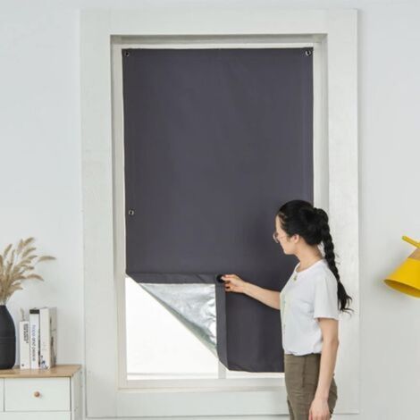 Rideau à ventouse pour lucarne de toit, pare-soleil et bouclier thermique, rideau de voyage pliant portable simple et temporaire, protection UV (60x120 cm gris foncé) (1/5)