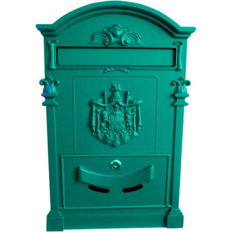 Trade Shop - Buzón Antiguo De Estilo Clásico En Aluminio Pintado -      Azul