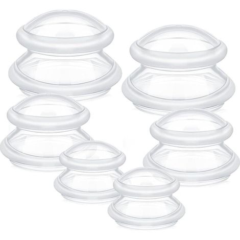 Ventouses en Silicone, Contient 6 Cuppers,Il Convient à la Plupart des Parties du Corps, Peuvent Favoriser la Circulation Sanguine et le Métabolisme du Corps, et Contribuer à une Bonne Santé. (1/4)