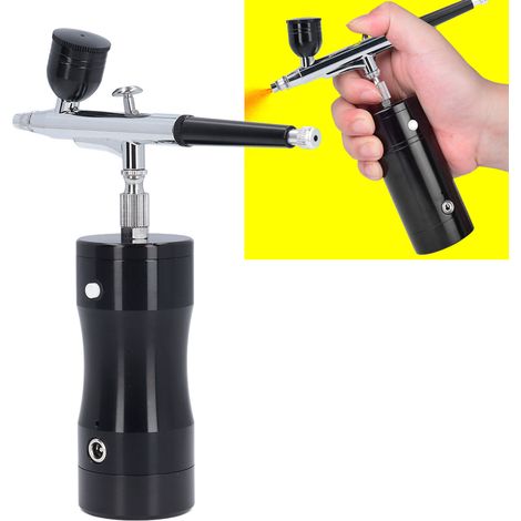 Aérographe portable tout-en-un rechargeable 27 psi, compresseur sans fil 27PCI pour peinture artistique, décoration de gâteaux, loisirs créatifs, modélisme, peinture à l'aérographe et manucure. (1/5)