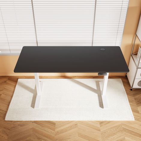 ELEGANT Height-adjustable Standing Desk 1600x600mm, Ergonomic Computer Workstation, 80KG Weight Capacity, Black