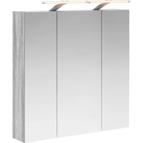 Maison Exclusive - Mobiletto per specchio da bagno Grigio Sonoma 70 x 14,5 x 70 cm