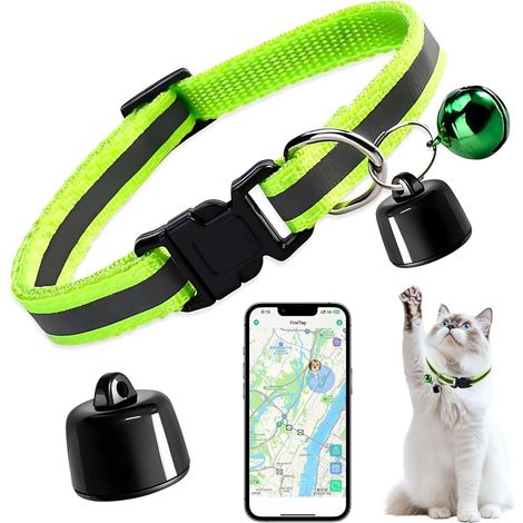 Collier GPS pour chiens et chats, compatible avec les smartphones, sans frais supplémentaires, pour animaux de compagnie, véhicules, clés et bagages (A) (1/5)