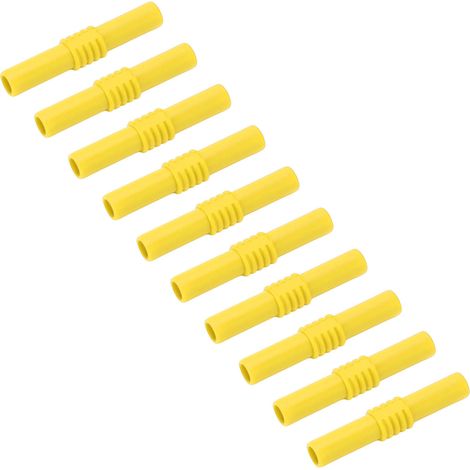10 Stück 4 mm isolierte Bananenstecker-Verlängerungsstecker (Buchse auf Buchse) für elektronische Geräte, gelb (1/5)