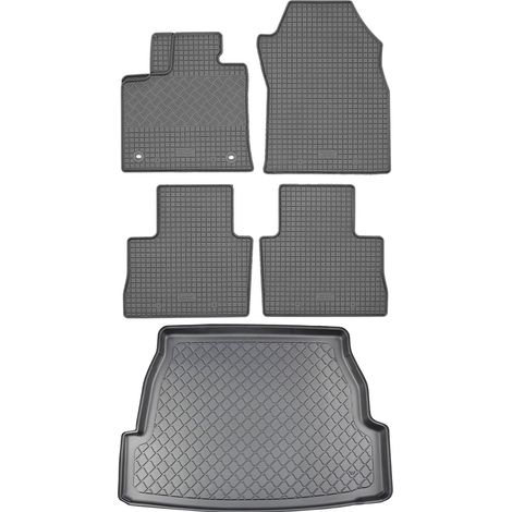 Set di tappetini in gomma per auto e tappetino per bagagliaio per Toyota RAV 4 V / RAV 4 V Hybrid SUV (5 porte) dal 01.2019 (1/5)