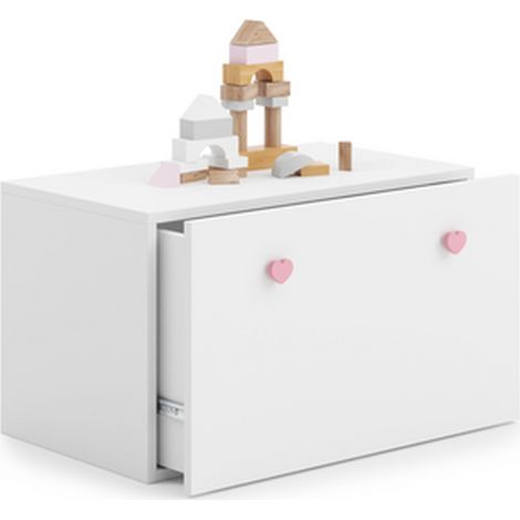 Cesta portaoggetti Inga con cassettone e maniglie rosa (1/4)