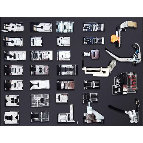 Set mit 32 professionellen multifunktionalen Nähmaschinenfüßen für Nähmaschinen (1/4)