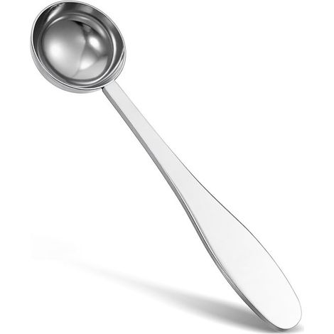 Cucchiaio dosatore per caffè con manico lungo per un dosaggio facile. Cucchiaino/cucchiaio da tavola in acciaio inossidabile. Cucchiaio dosatore riutilizzabile per caffè macinato e tè sfuso. (1/5)