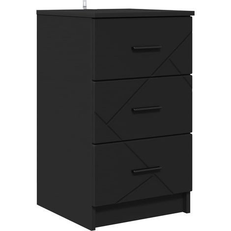 Armario de Noche Negro 38 x 38 x 66 cm Madera de ingeniería vidaXL (1/5)
